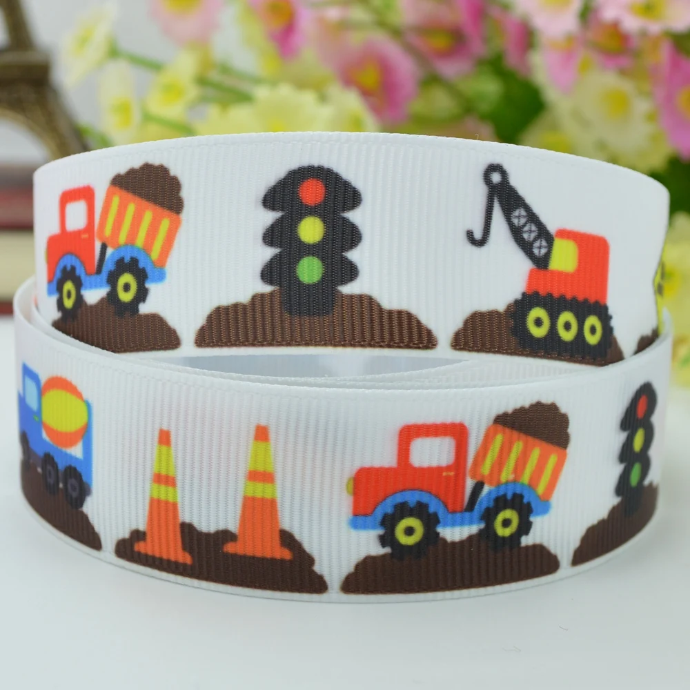 DUWES 7/8 &quot22 мм 2 5 10 20 50 ярдов машина грузовик пожарная печатная grosgrain лента волос