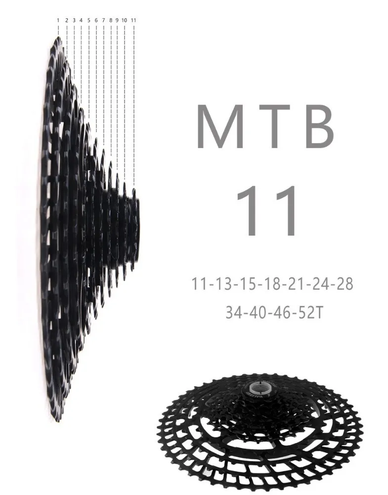 MTB 11 скоростная 11-46t 50t 52t велосипедная кассета 365g Ультралегкая велосипедная кассета свободного хода 11s горная кассета для Shimano M9000 M8000 M7000