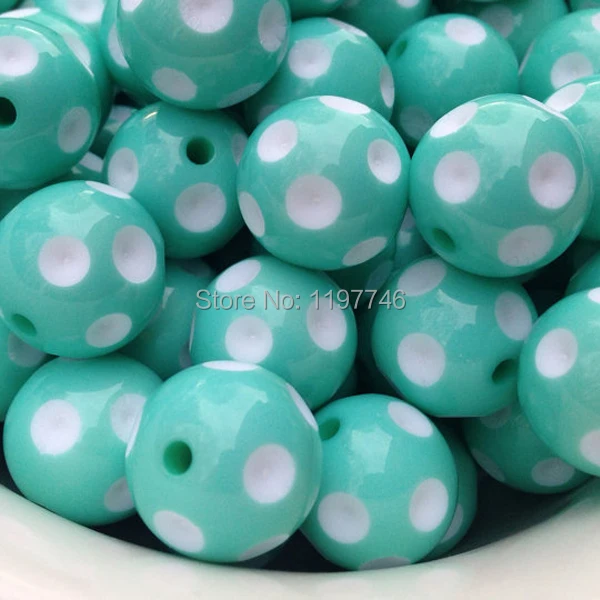 

Resin Polka Dots Bubblegum Beads Acrylic Round Loose Spacer Beads For Jewelry Making Findings DIY Accessories 20mm 100pcs