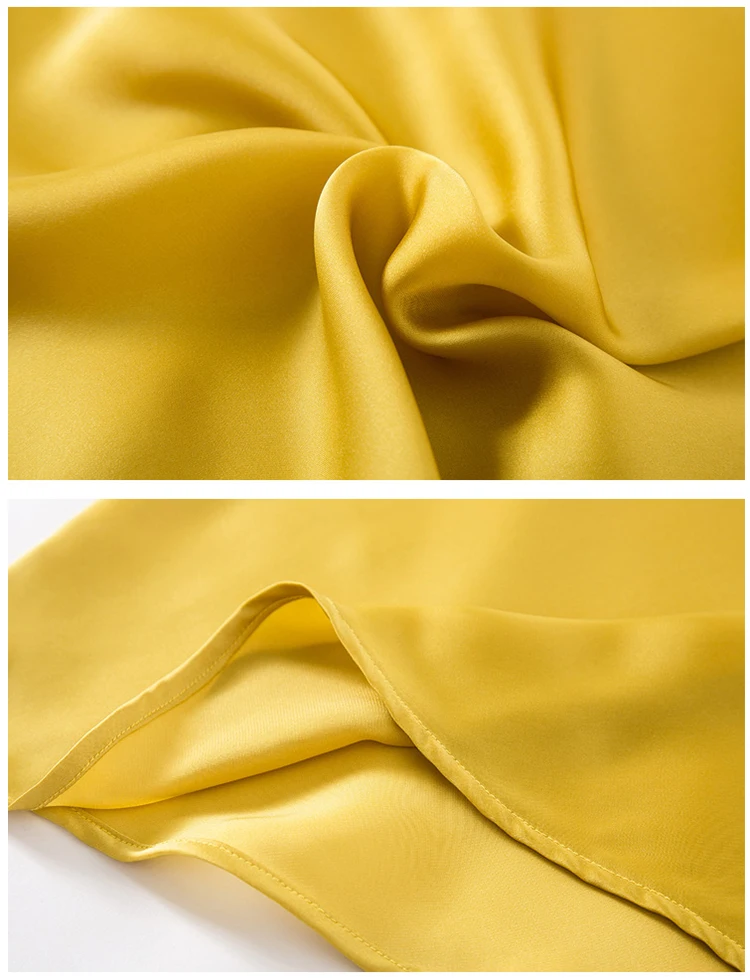 2019 простая Сексуальная Желтая атласная майка женские корейские сексуальные