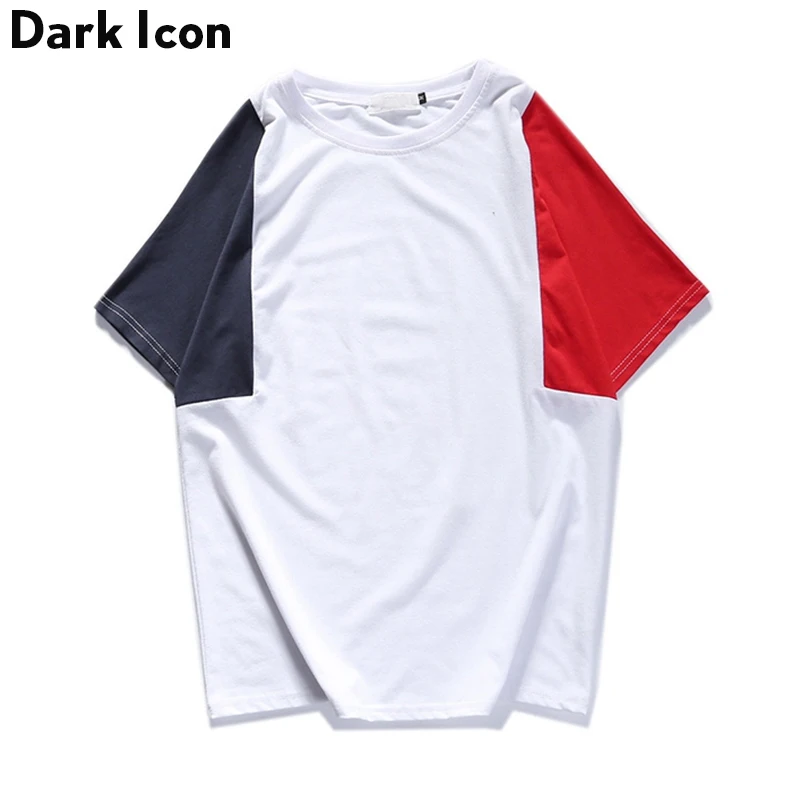 Темная икона Лоскутная уличная Мужская футболка с коротким рукавом 2017 летняя