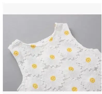 new summer 2016 girls constume cotton daisy floral white baby dress vest sleeveless children dresses kids clothes | Детская одежда и