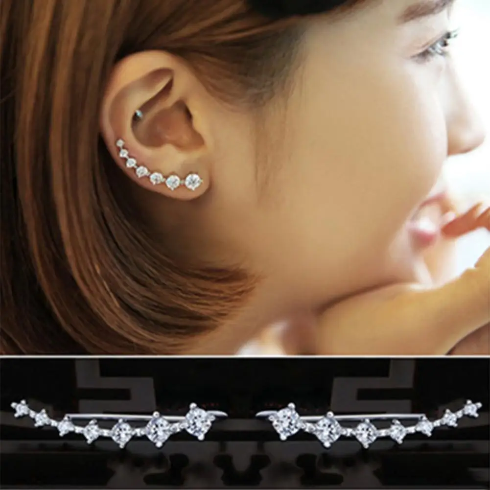 Хит! Женские Ювелирные изделия для вечеринок однорядные серьги альпинисты с