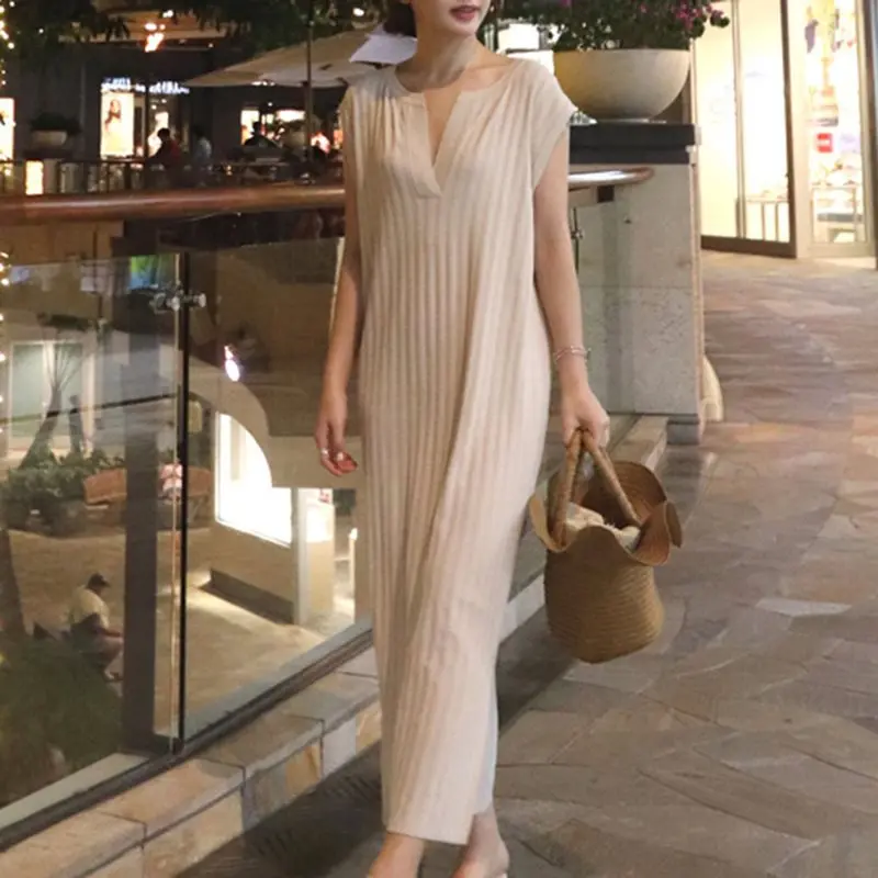 Элегантные Простые милые офисные женские винтажные летние корейские длинные