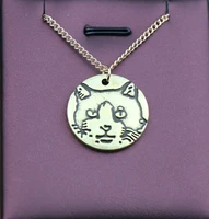 handmade cartoon retro cat necklace animal pendant jewelry
