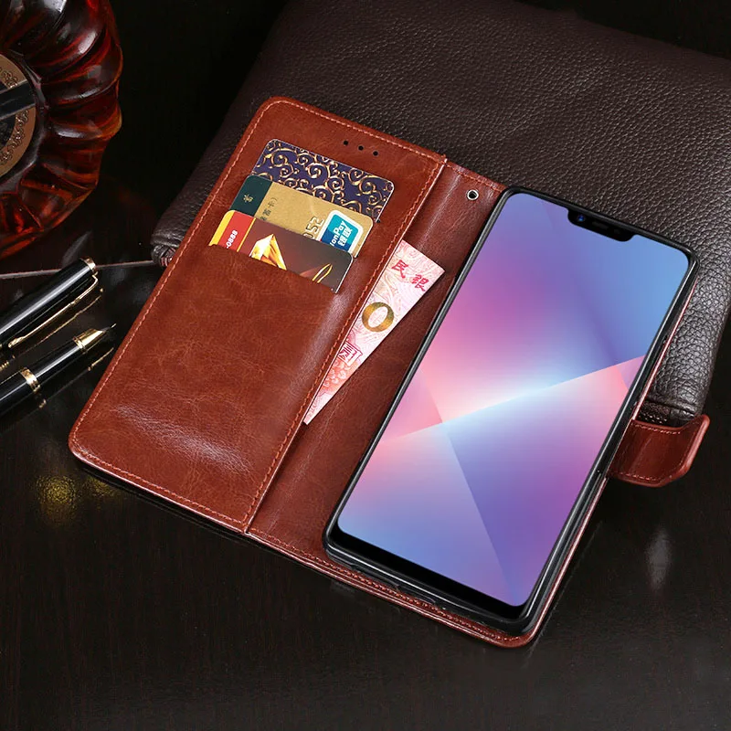 Чехол OPPO A3S Роскошный кожаный флип-чехол для A5 защитный чехол телефона задняя