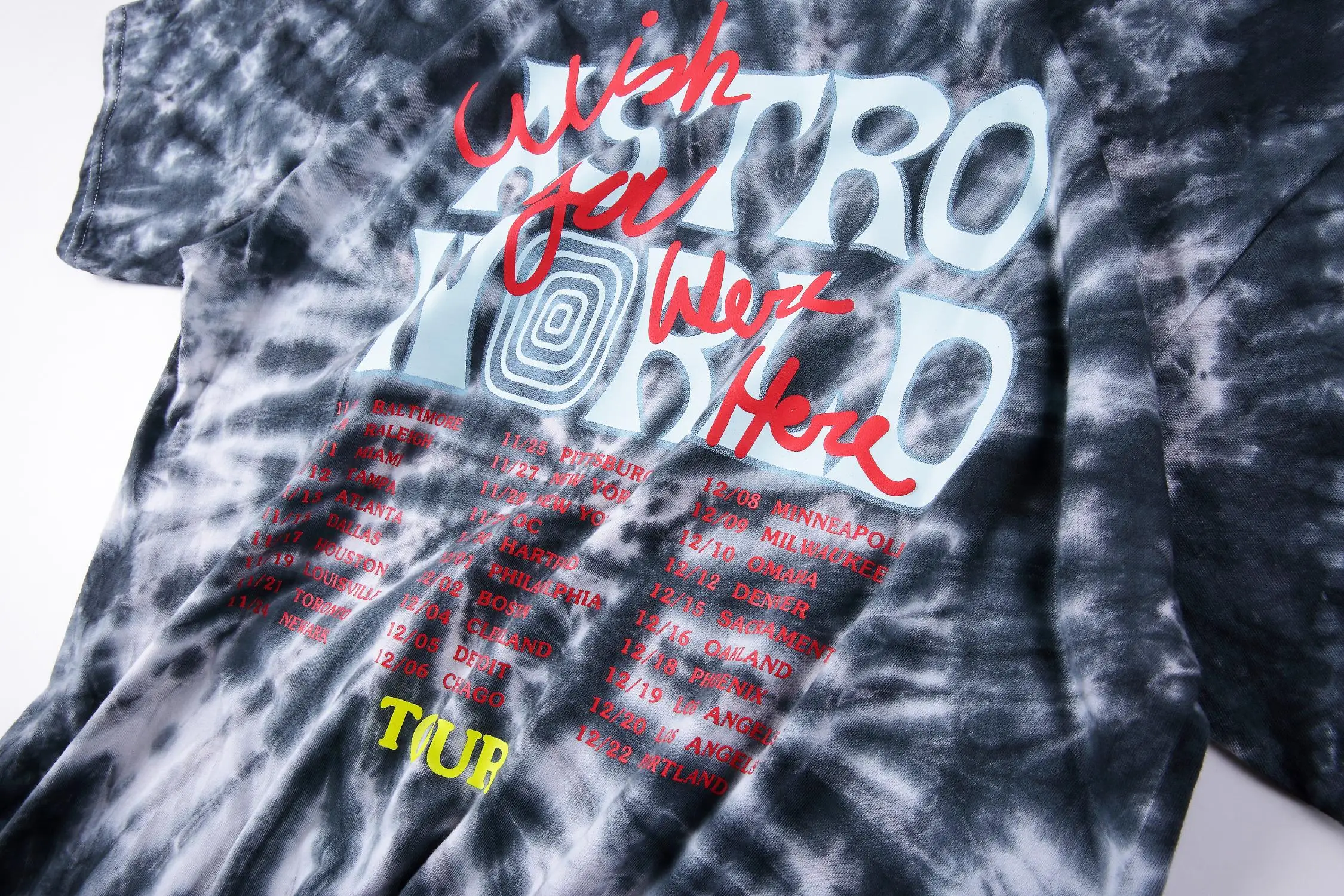19SS Трэвиса Скотта астромира футболка 1:1 высокое качество инопланетянин Tie Dye футболка уличного рынка хип-хоп Astroworld футболка
