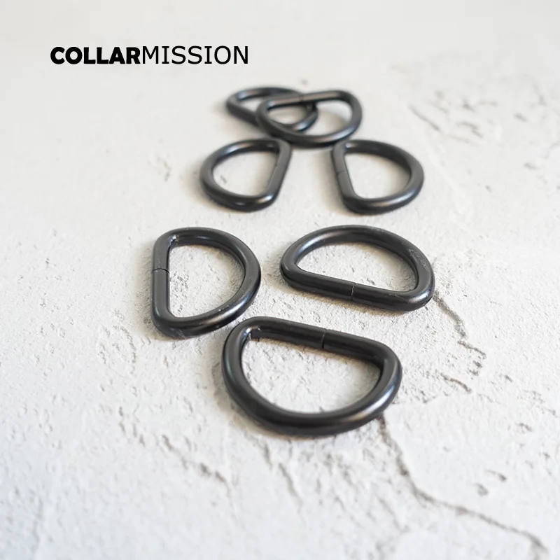 Металлическое черное D образное кольцо 100 шт./лот для ошейника домашних животных 25