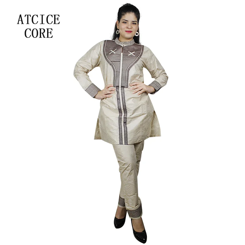 Африканские платья для женщин богатые вышитые дизайнерские топ и брюки