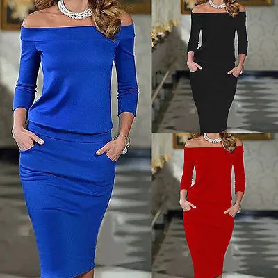 Женское Клубное облегающее платье новый стиль длинный рукав вырез лодочкой