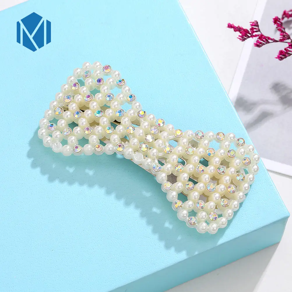 1 шт. НОВЫЕ шикарные заколки с жемчугом и кристаллами для волос женщин девочек