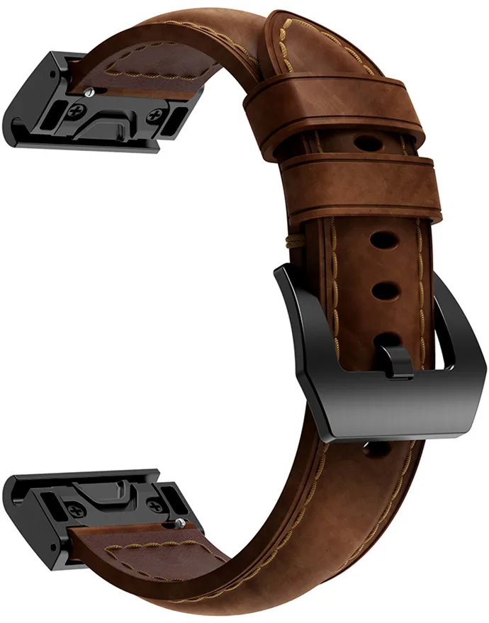 Brown Кожаный ремешок для смарт-часов Garmin 5X/5X Plus/Redmi 3/3 HR/Foretrex 601/701/Forerunner 935/подход S60 простого кроя ремешок для часов из натуральной кожи - Цвет ремешка: Brown