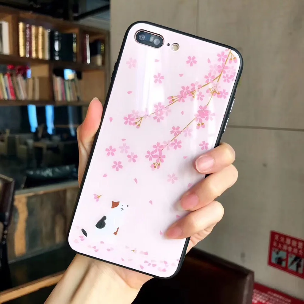 ZMASI фиолетовый-ray Цветочные Стекло Чехлы для iPhone X XR XS Max случае принципиально 7 6S 6 8