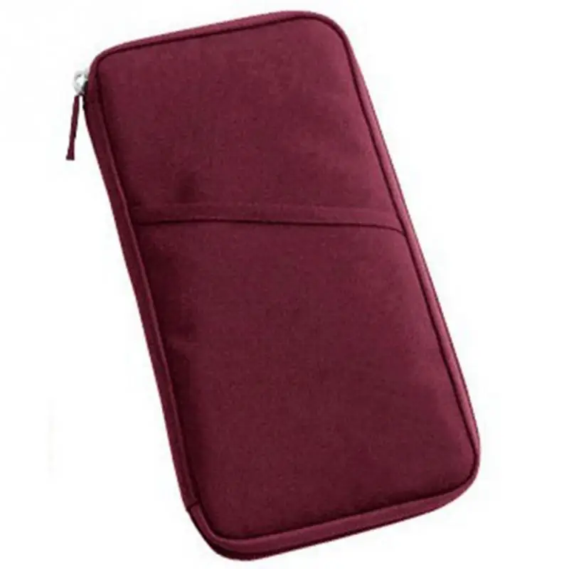 Wine Red Туфли-оксфорды на молнии держатель заграничного паспорта крышка Для мужчин Для женщин Путешествия документ Для мужчин t органайзер для паспорта билеты Защитная сумка для бумажника - Цвет: Wine Red