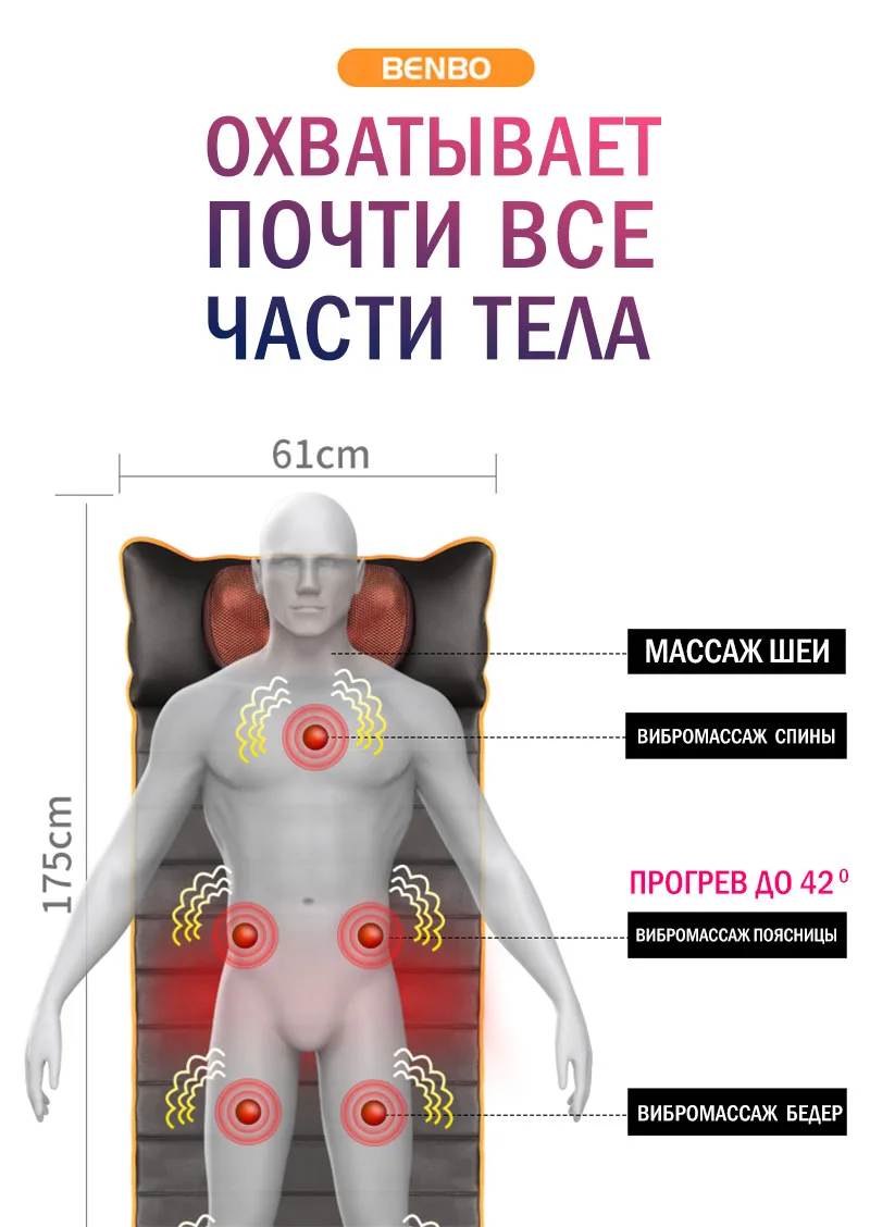 Массажный матрац для дома, для пожилых людей, многофункциональное электрическое нагревательное одеяло для шеи, талии, плеч, автоматическое