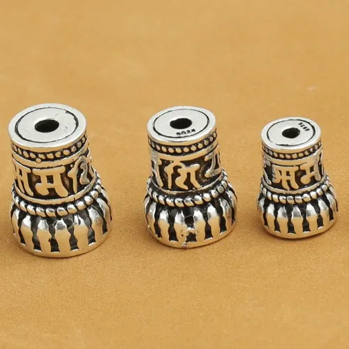 Тибетская Серебряная башня Ом мани падме хм бусины в виде гуру ОМ мантра из