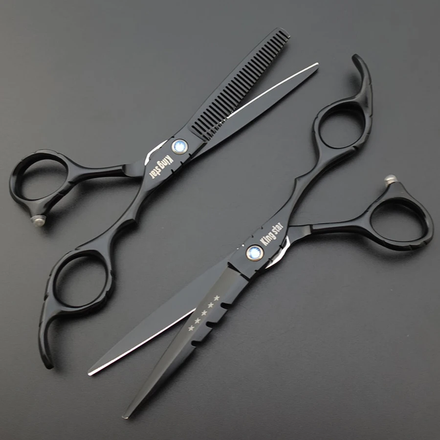 6 0 дюйма Профессиональные ножницы для волос прямые и истонченные стрижки