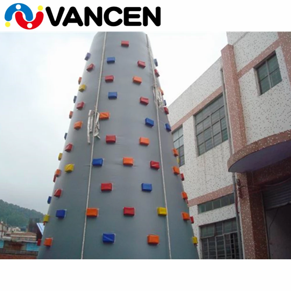

Factory direct 6*6*5m inflatable tower climbing wall indoor bouncing mountain tower 0.55mm PVC inflatable rock climbing wall