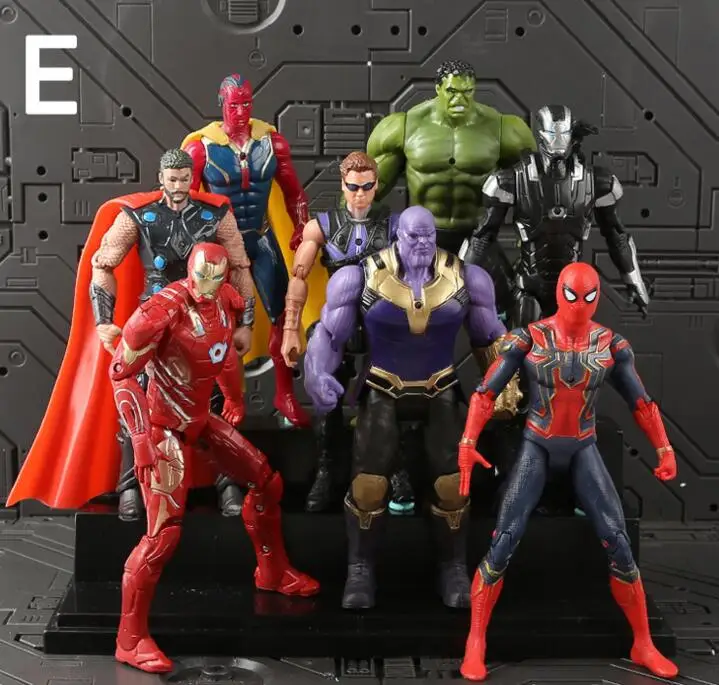 5 Горячая Распродажа, 18 см, серия Marvel, коллекция экшн-фигурок, наборы, Мстители, Бесконечная война, танос, железный человек, Человек-паук, яд, виниловая модель, игрушки - Цвет: 5