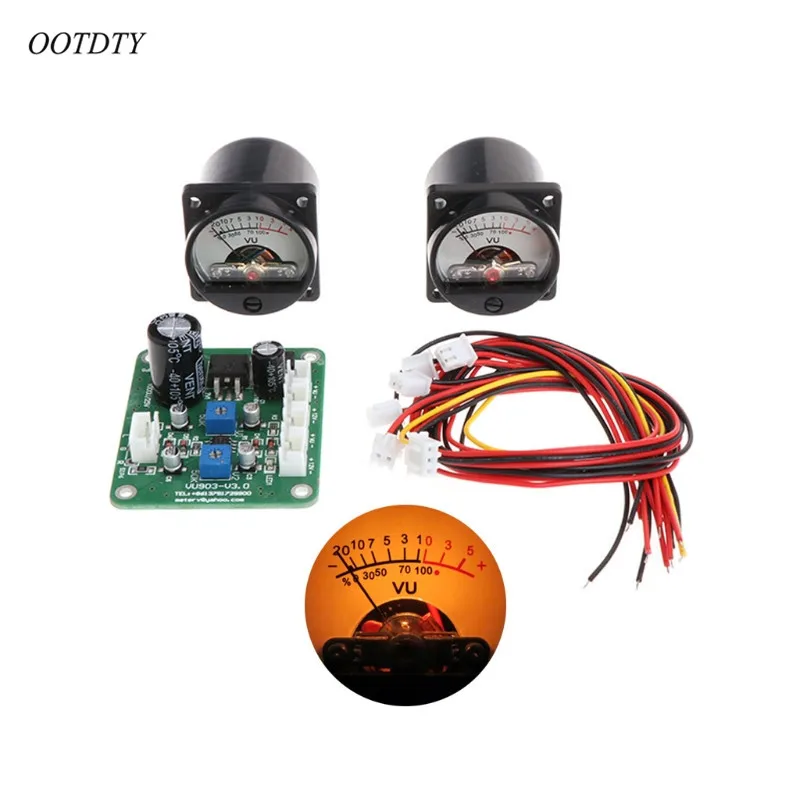 OOTDTY 2 шт. счетчик панели VU с теплой подсветкой запись + прочный Модуль платы