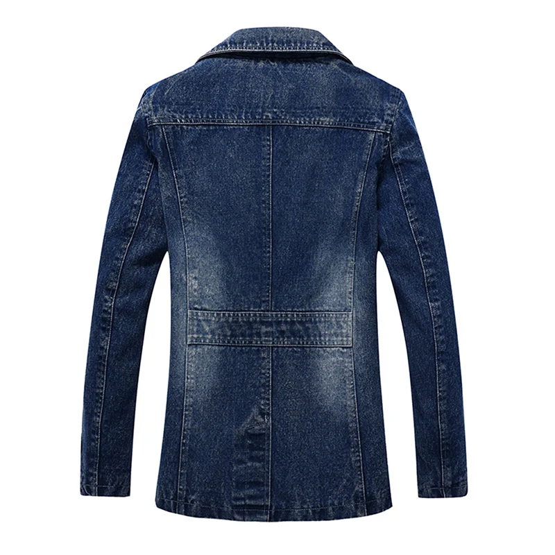 Мужской джинсовый Тренч Idopy ковбойский длинный деловой винтажный приталенный
