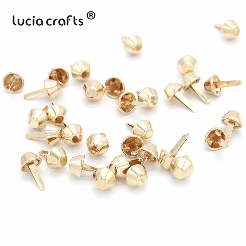 Lucia crafts, 50 шт./лот, 10 мм, розовое золото, Круглый/ковш, для скрапбукинга, украшение, застежка, Brads, сделай сам, металлические принадлежности для рукоделия, G0915