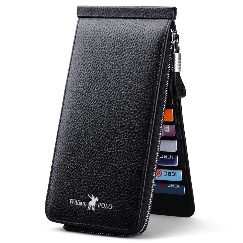 Men's True Leather Card Wallet, Cowhide Credit card bag, Bank Card Clip slim card holder