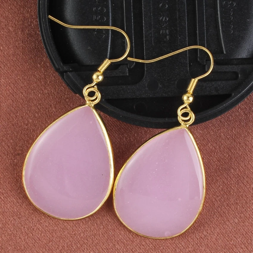 100-уникальные 1 пара светло-желтых золотых розовых кварцевых серег в форме капли воды, элегантные женские серьги, модные ювелирные изделия