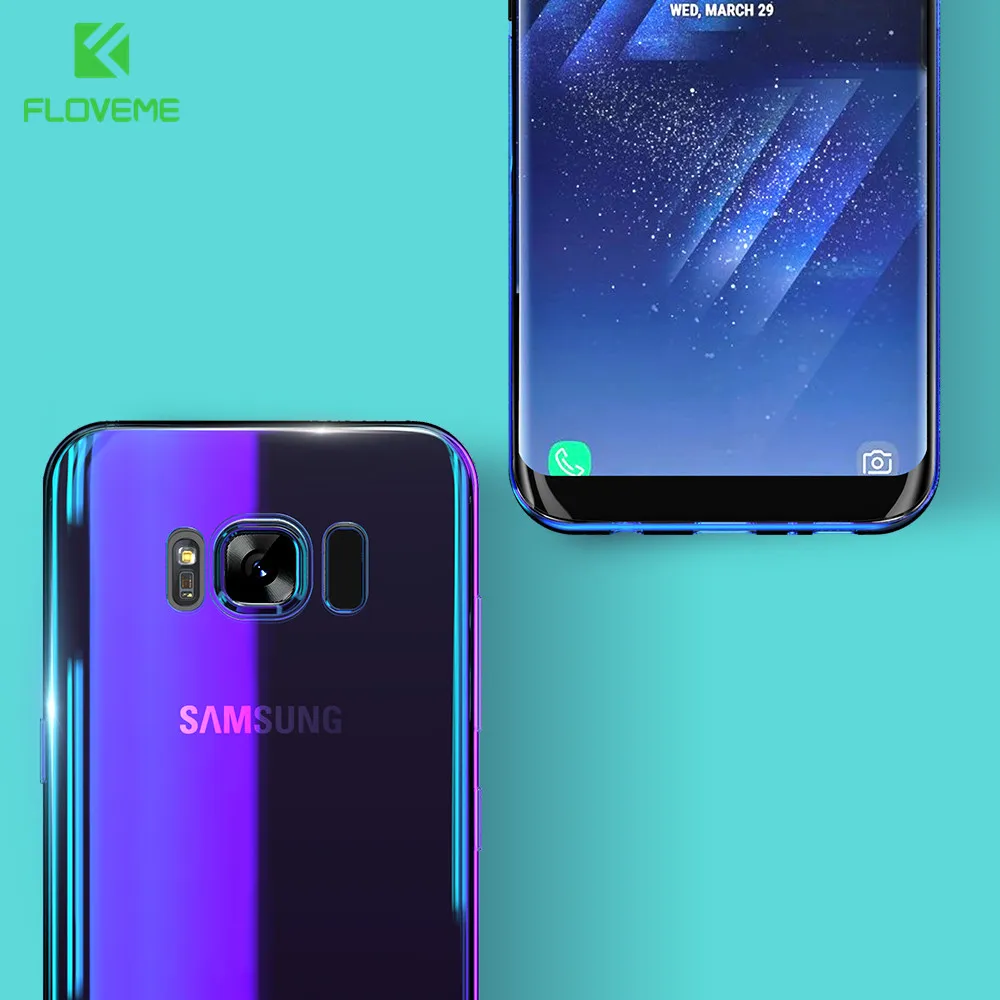FLOVEME Blue Ray Case For Samsung S8 S9 Plus Back Cases Cover Note 8 S6 S7 Edge A3 A5 Luxury Gradient Color Capinhas |