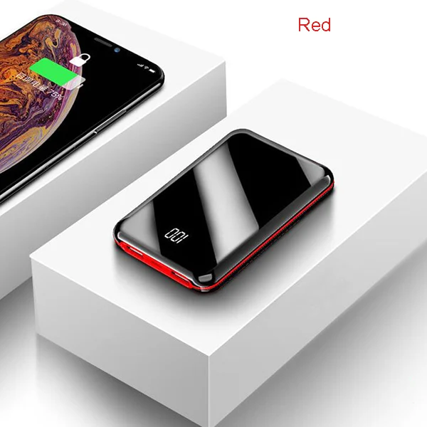 Красный Mi ni power Bank 10000 мАч портативное зарядное устройство 10000 мАч USB PoverBank Внешнее зарядное устройство для iPhone Xiaomi mi 9 8 - Цвет: Красный