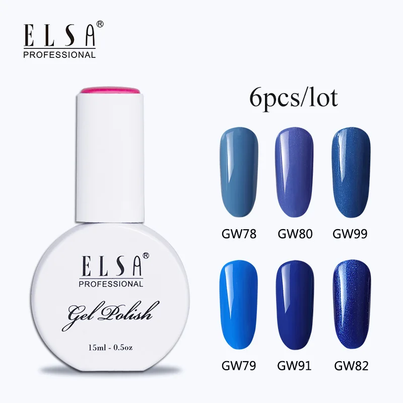 Elsa 15 мл гель для ногтей 6 шт./лот DIY ногтей УФ набор гель-лаков для ногтей впитывающийся Красота Серия лак для ногтей телесный цвет гель большая бутылка - Цвет: Set 9