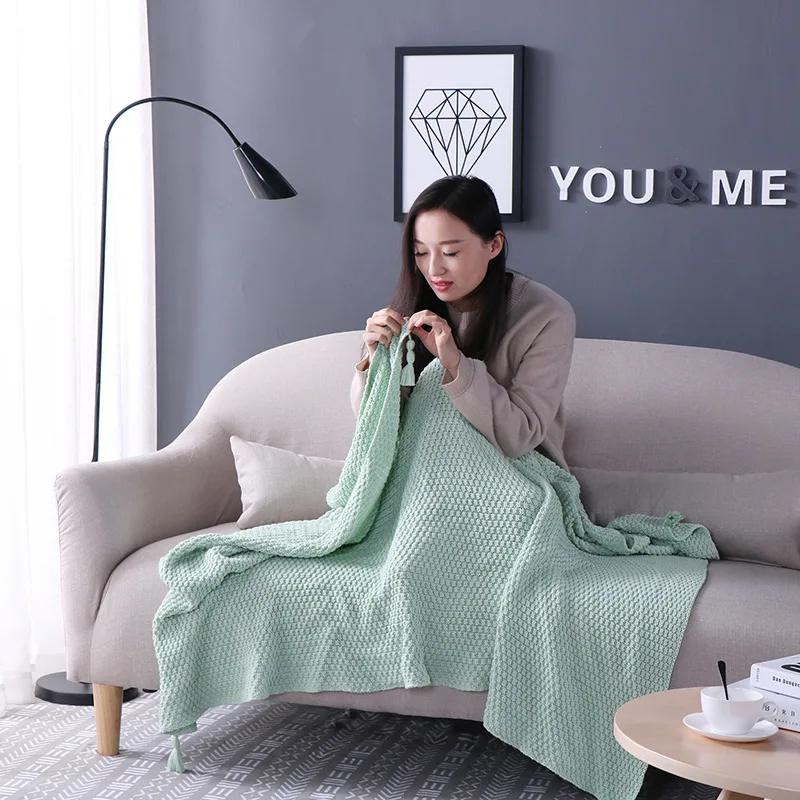 Домашнее офисное трикотажное одеяло на отдых сон детский спальный плед