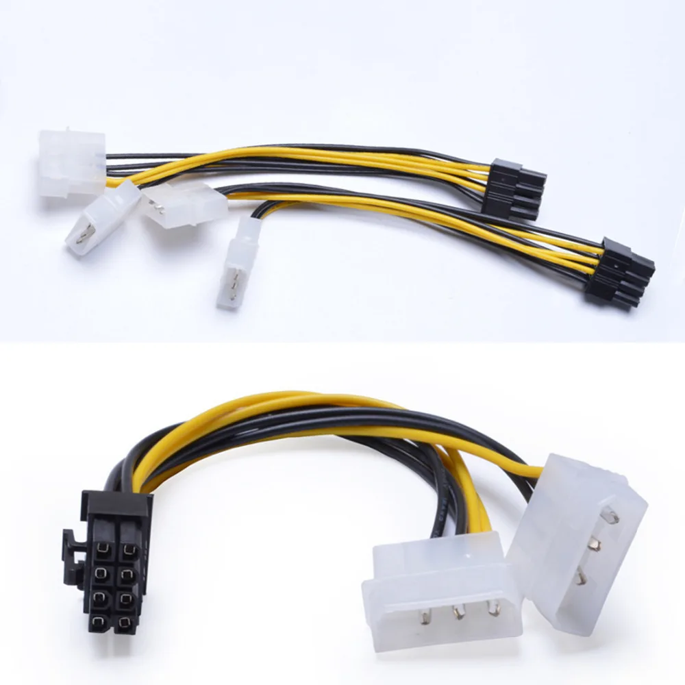 Marsnaska новый высококачественный 2 IDE двойной 4pin штекер на 8 Pin гнездо PCI E Y кабель