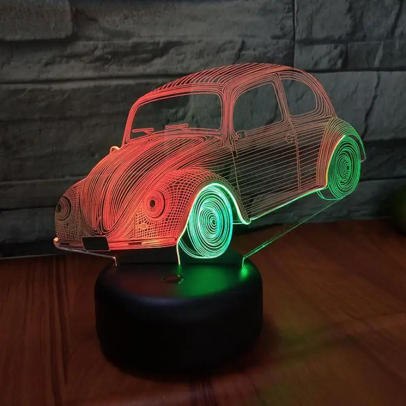 Автомобильные 3d визуальные ночные настольные лампы для гостиной светильник