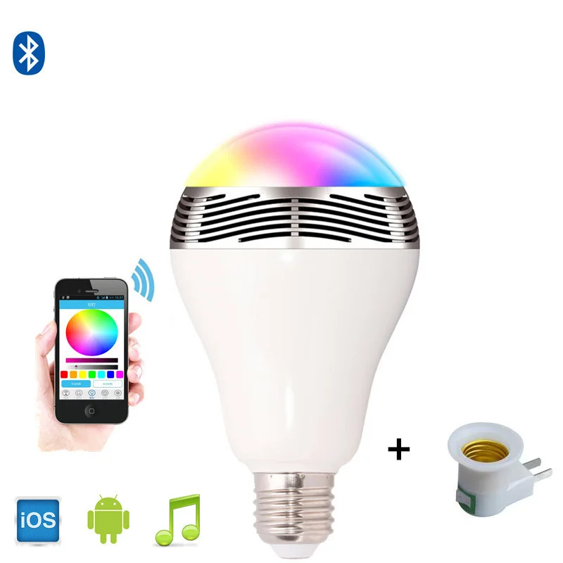Мини беспроводной bluetooth динамик WIFI приложение Смарт лампочка колонки RGB сабвуфер