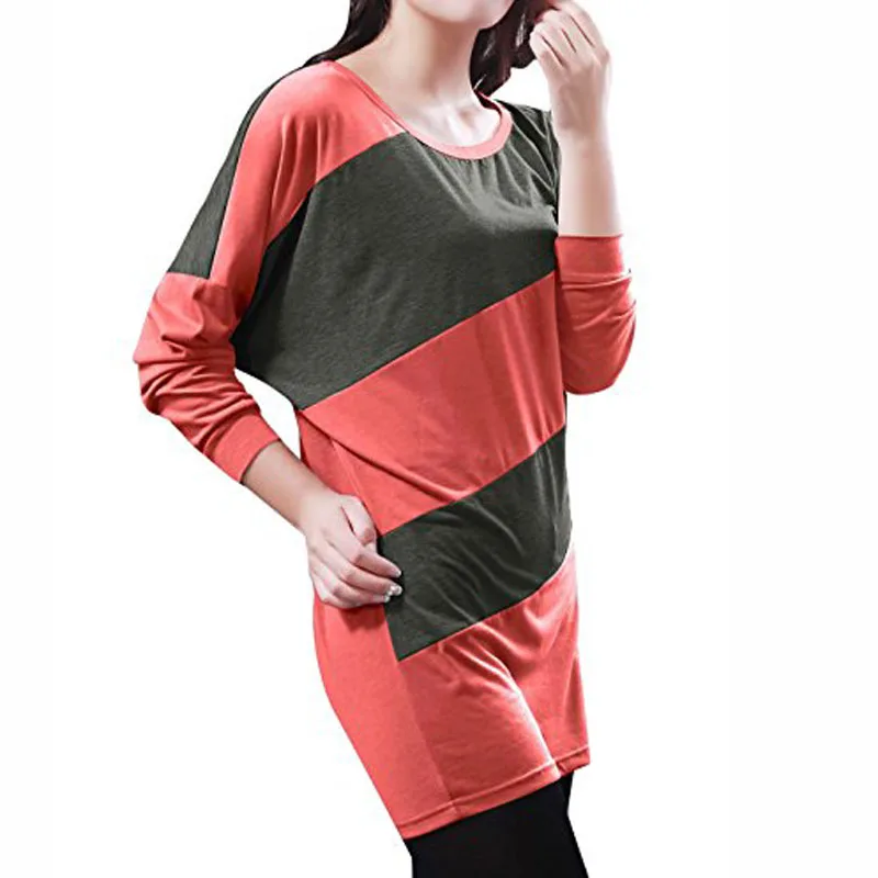 Осень 2017 г. мода плюс Размеры в полоску с круглым вырезом супер fexible утолщение