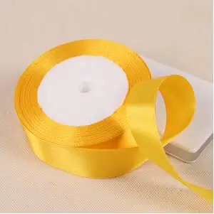 25 ярдов 22 метра золотые шелковые атласные ленты для рукоделия украшения