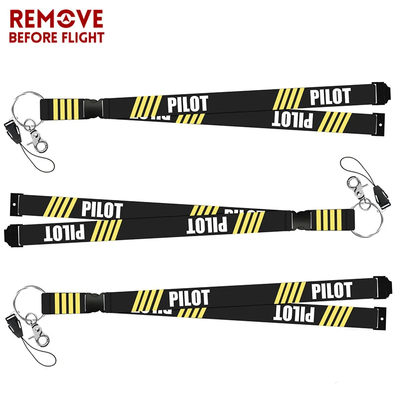 

3 PCS/LOT Fashion Pilot Lanyards for Keys Neck Strap For Card Badge Gym Co-Pilot Key Chain Lanyard Hang Rope Keychain Lanyards