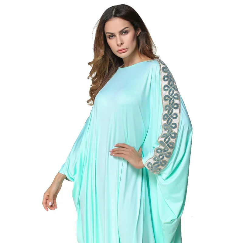 Женское платье макси LORDXX длинное с вышивкой и рукавами летучая мышь Длинное