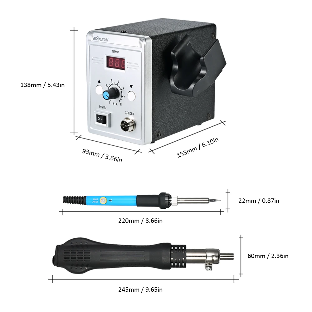 KKmoon 858D 700W Soldering Station LED Digital Solder Iron BGA Rework Hot Air Gun Welding Tool Kit | Инструменты