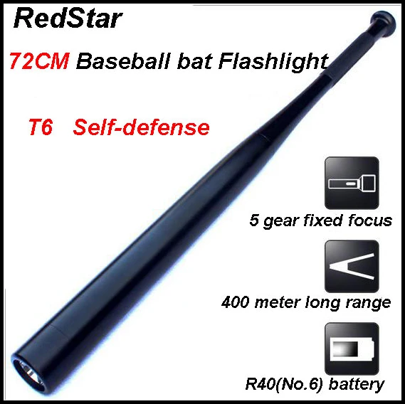 

ReadStar Aluminum 28" inch 710mm large Baseball bat Flashlight T6 400 meter range self-defense flashlight stick