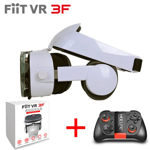 bundle 4 FIIT VR 3F гарнитура Версия виртуальной реальности очки 3D очки гарнитура для шлема смартфон полная посылка+ контроллер - Цвет: bundle 4