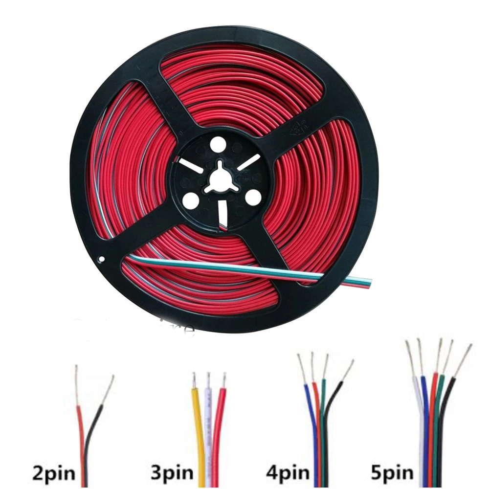 Удлинительный кабель 22AWG 30 м 100 электрический 2pin 3pin 4pin 5pin 6pin луженая медь ПВХ