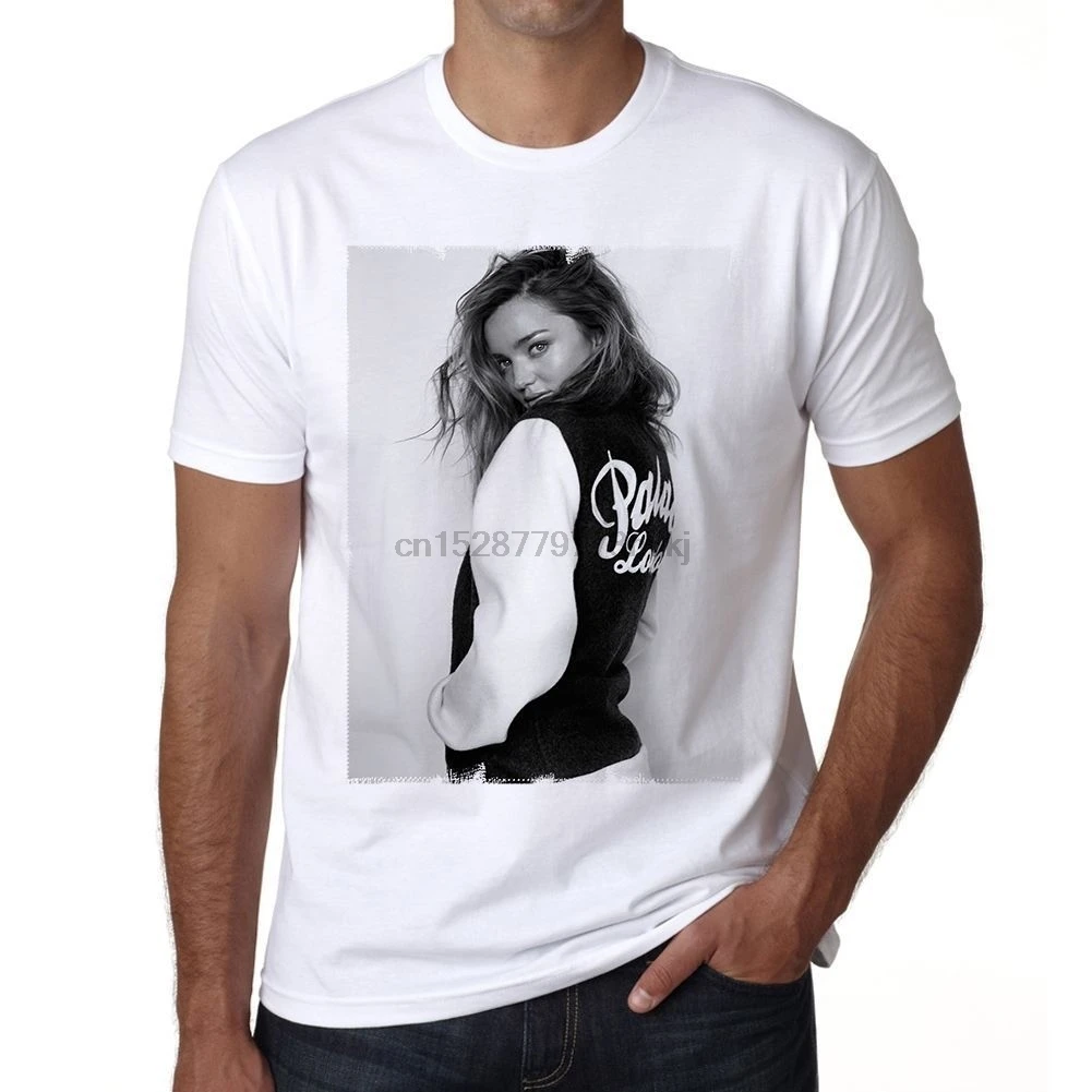 Футболка Miranda Kerr 1 Homme черная футболка Col Rond CAlAbritA новый модный топ бесплатная
