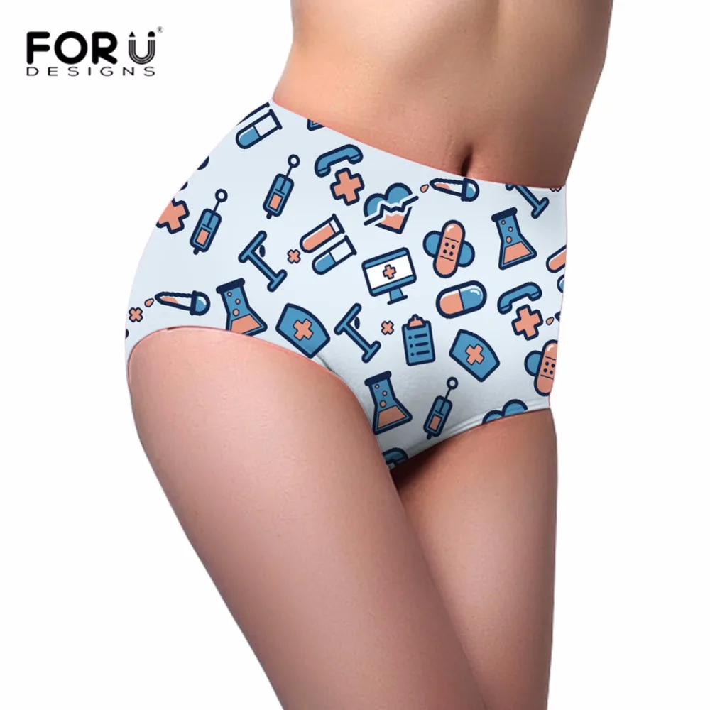 FORUDESIGNS/бикини с высокой талией плавки для женщин 3D мультфильм милый Принт