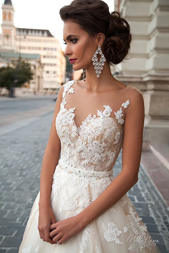 Robe De Mariee Grande Taille/ г. Новое Классическое кружевное свадебное платье принцессы на шнуровке с вышивкой на заказ, Vestido De Novias F