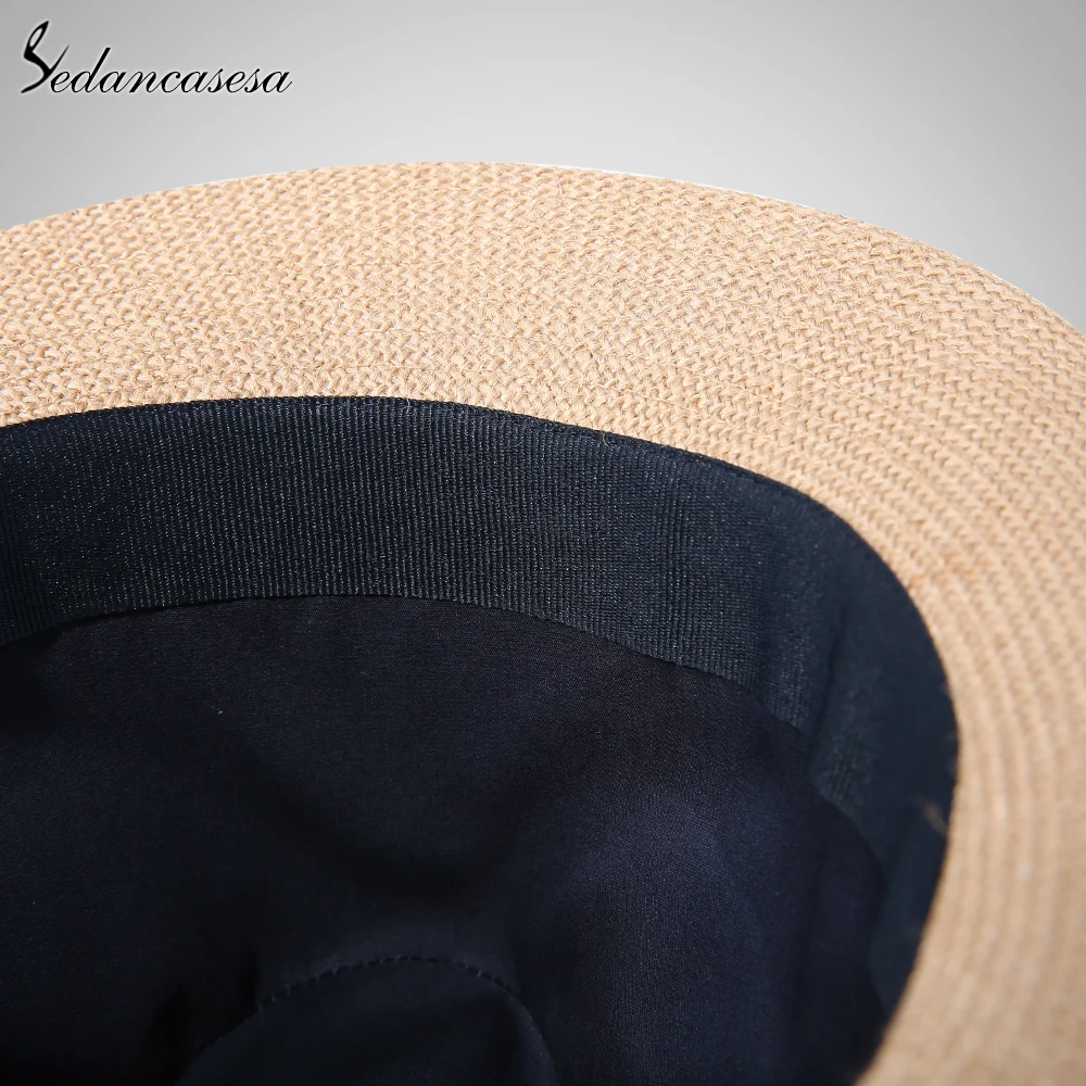 Модные мужские Fedora соломенные шляпы для женщин мужчина пляжного отдыха летнее