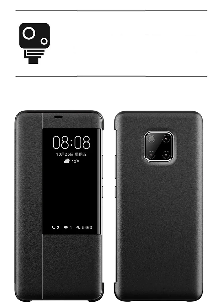 Для huawei mate 20 30 Pro Чехол, флип-чехол, кожаный смарт-чехол с окошком для huawei mate 20 X Чехол, защитный чехол