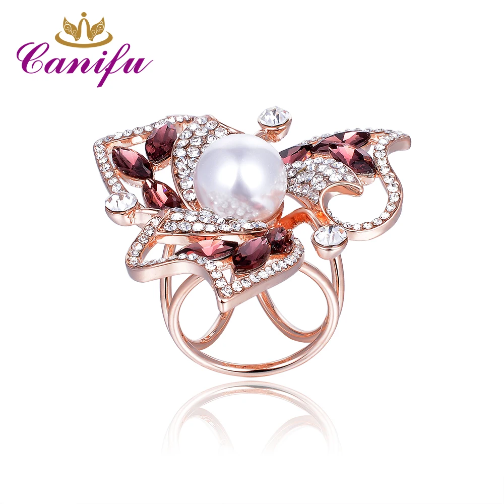 Canifu Новое поступление милый шарф в форме цветка розового золота с фианитами AAA