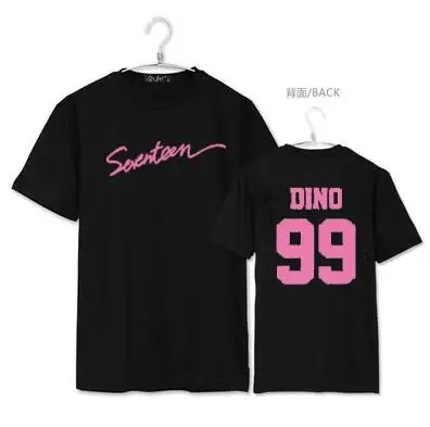 Новое поступление черная футболка с принтом seventeen японского концерта именем